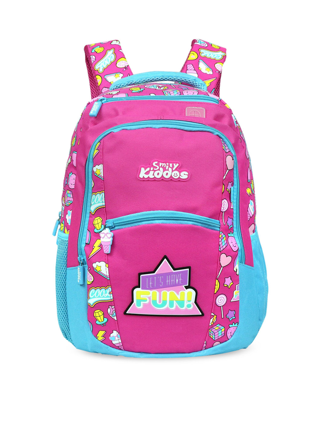 Smily Kiddos Unisex Kids Pink Graphic Contrast Detail Backpack
