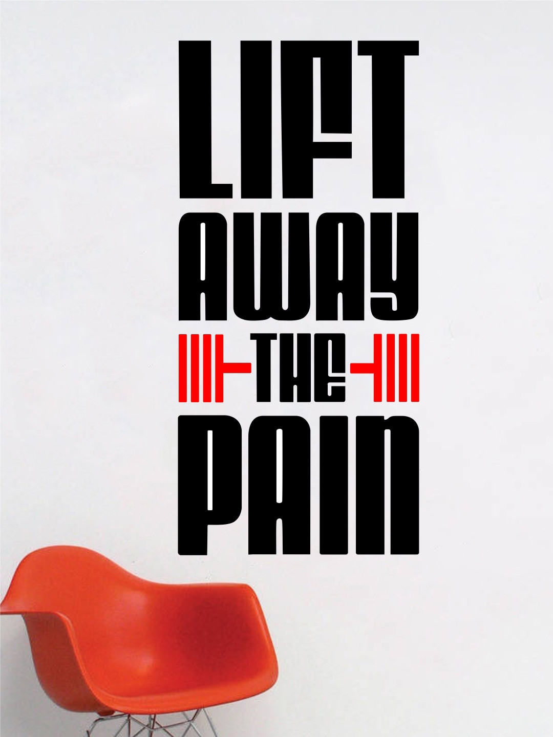 rawpockets Black & Red Lift The Pain Gym Quote Wall Sticker