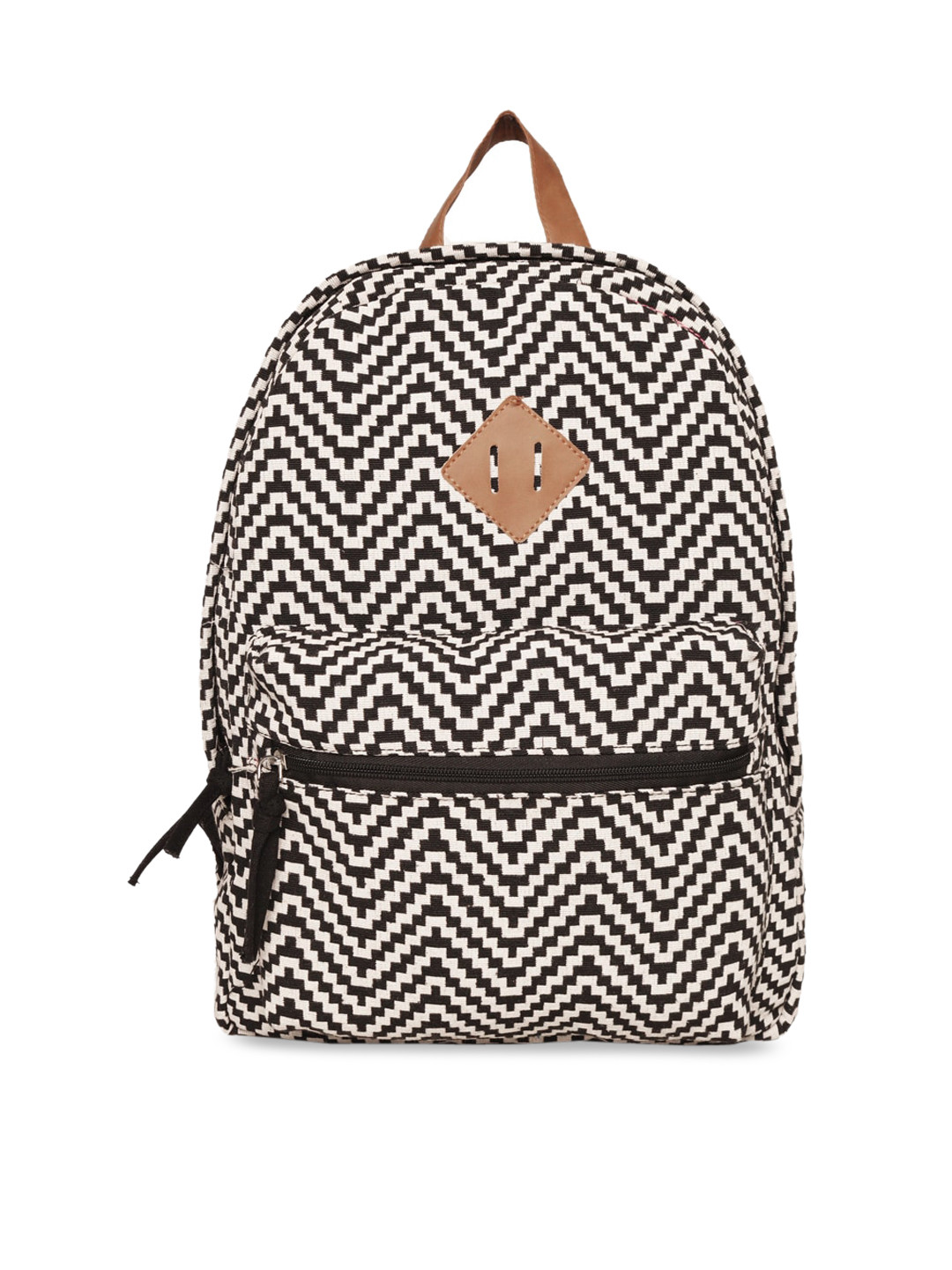 ASTRID Women Black & Beige Printed Backpack