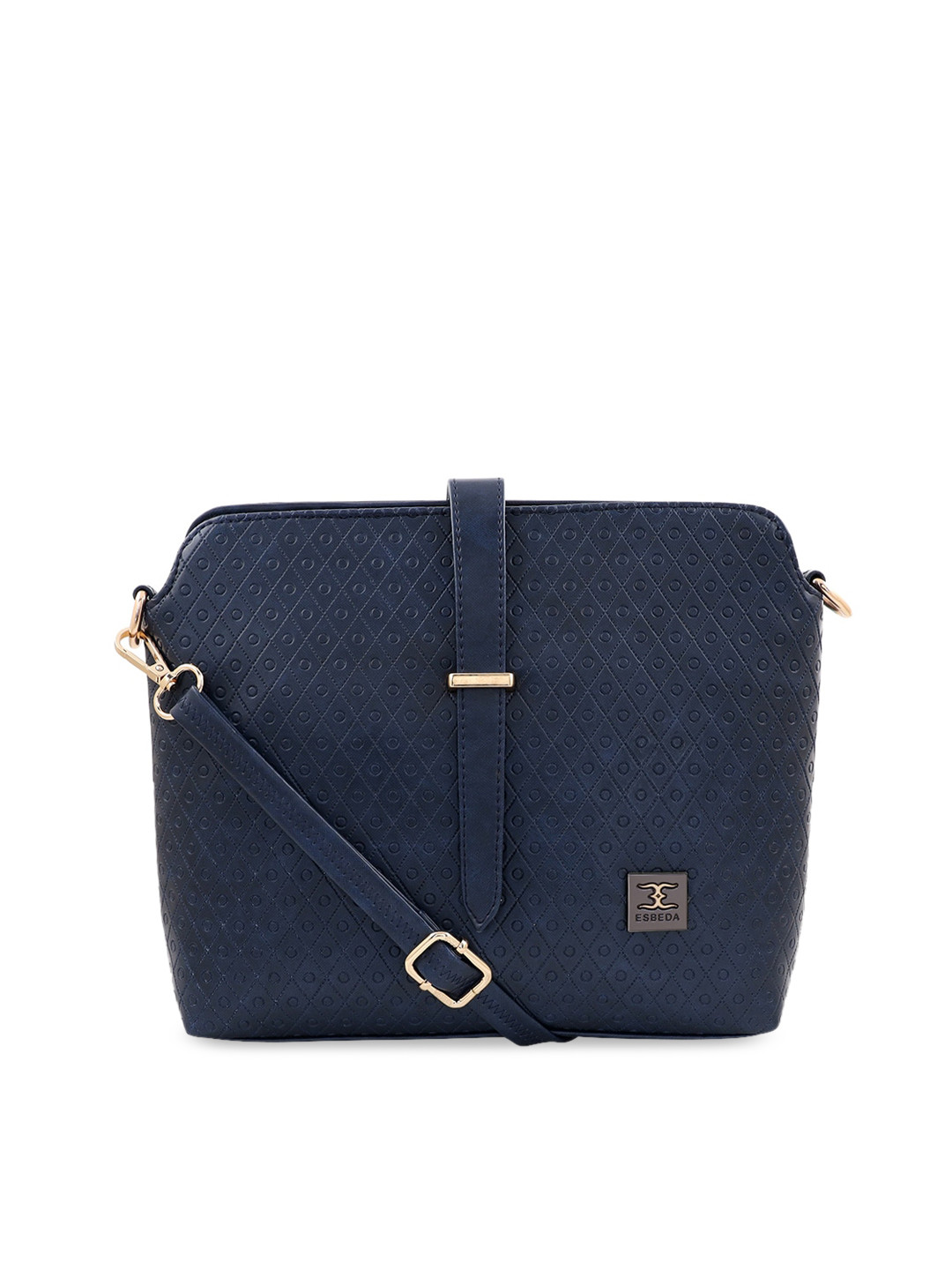 ESBEDA Navy Blue Textured Sling Bag