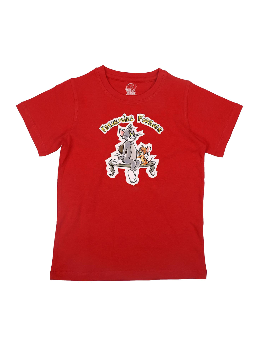 Tom & Jerry Boys Red Printed High Neck T-shirt