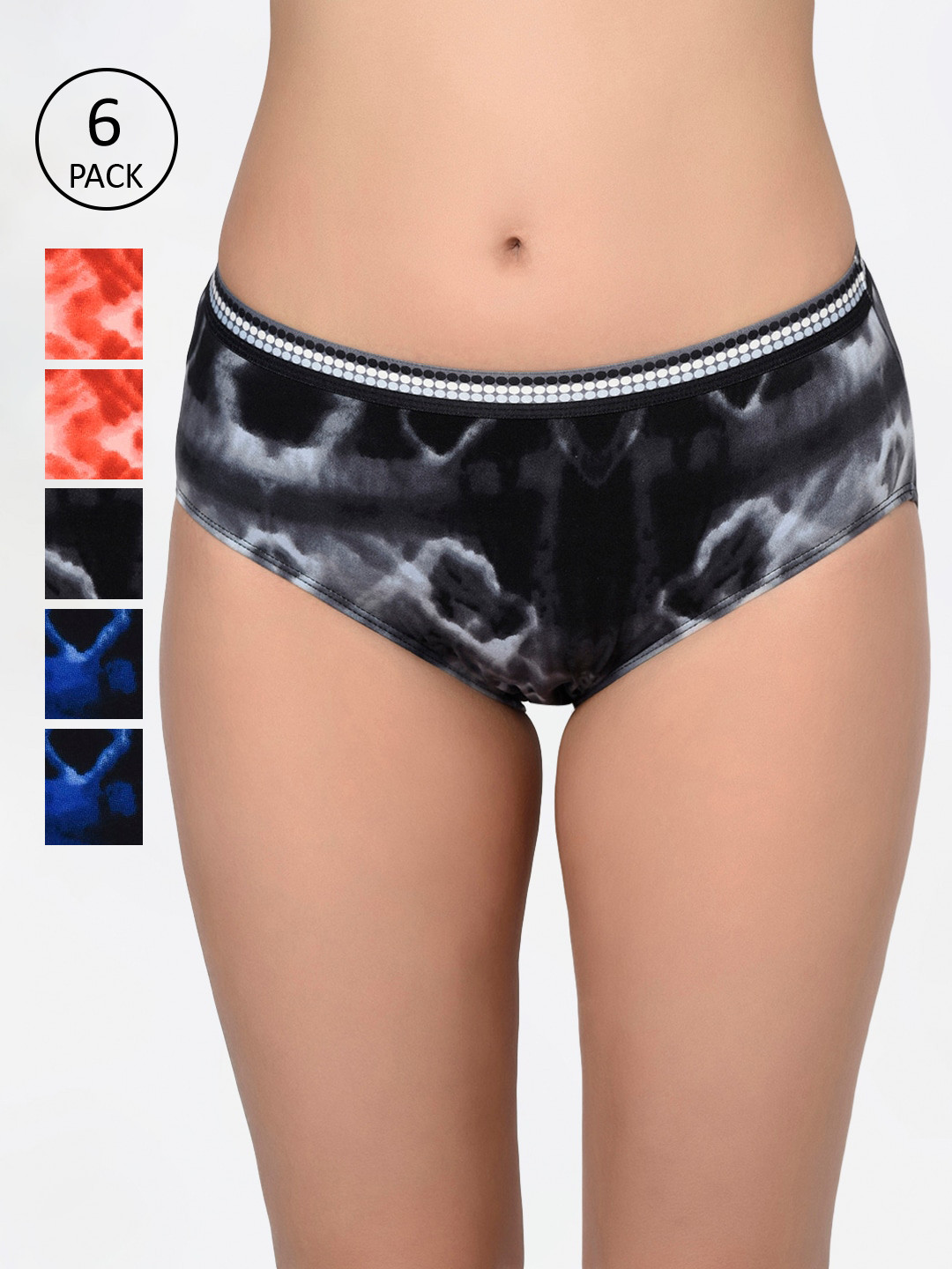 Bodycare Women Pack Of 6 Assorted Hipster Briefs-6653