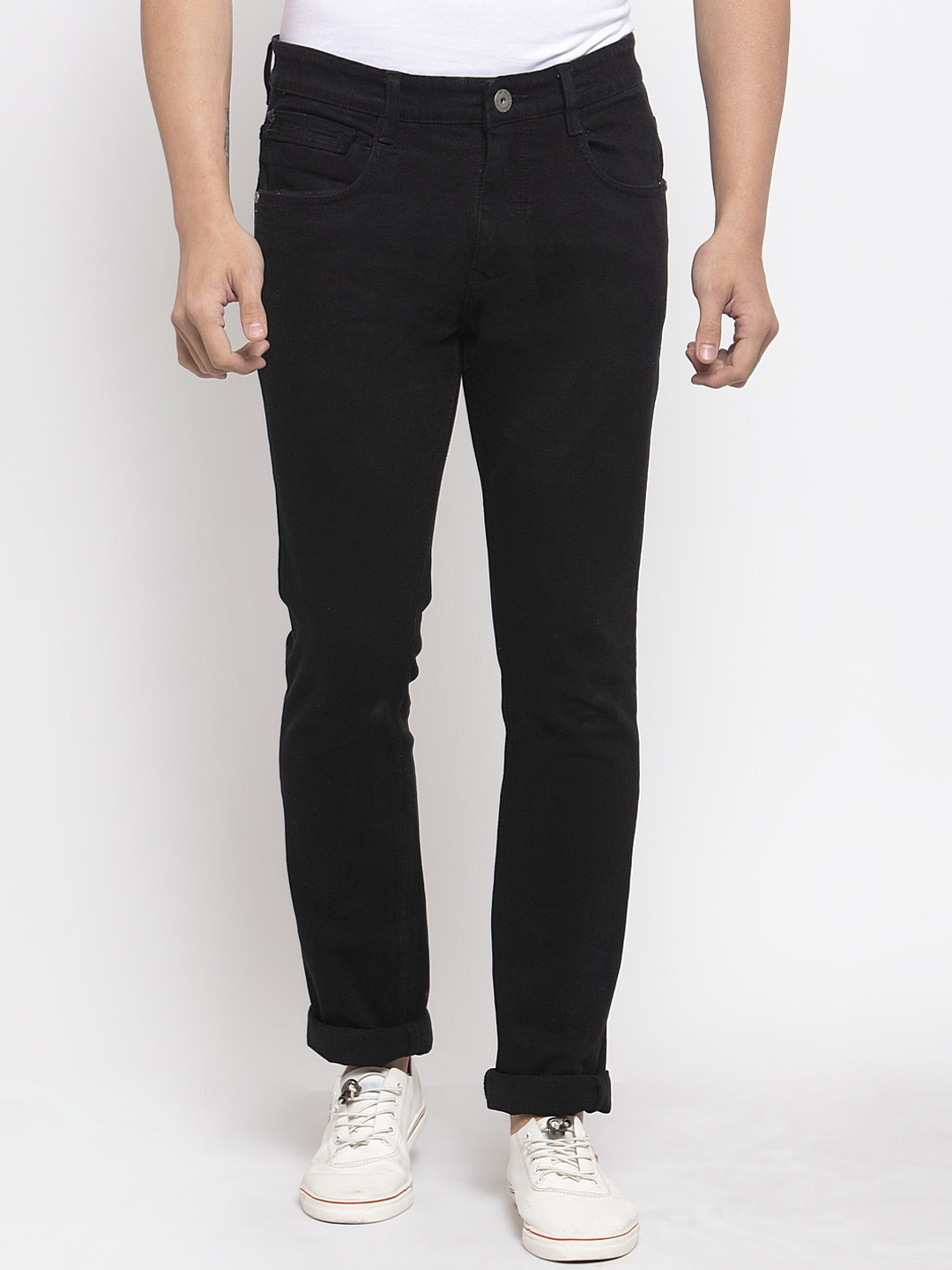 Allen Cooper Men Black Slim Fit Mid-Rise Clean Look Jeans