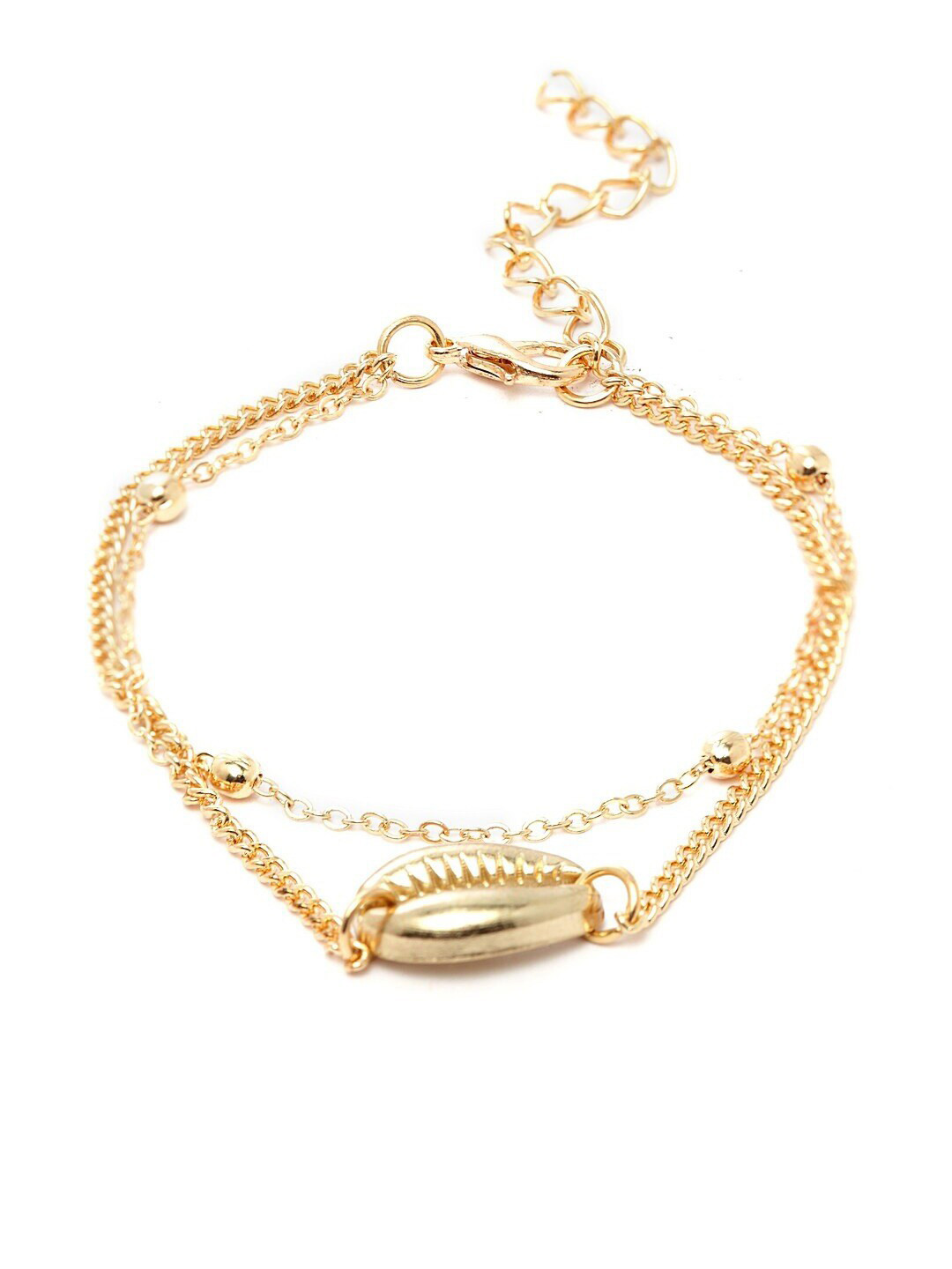OOMPH Women Gold-Plated Dual Stranded Anklet