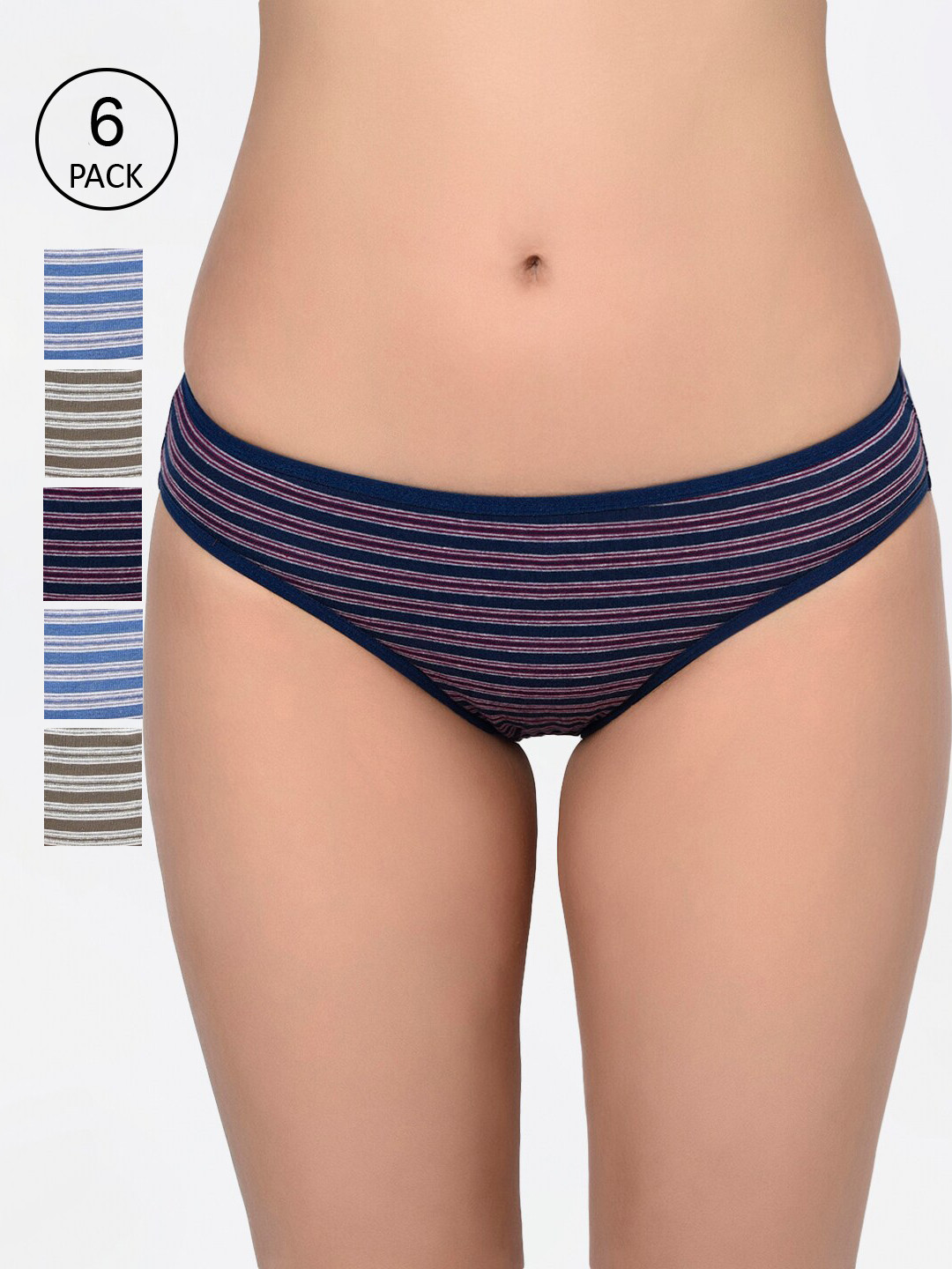 Bodycare Women Pack Of 6 Assorted Hipster Briefs 9448