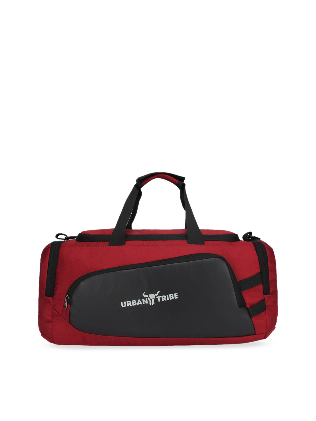URBAN TRIBE Unisex Red & Black Colourblocked Medium Columbus Duffel Bag