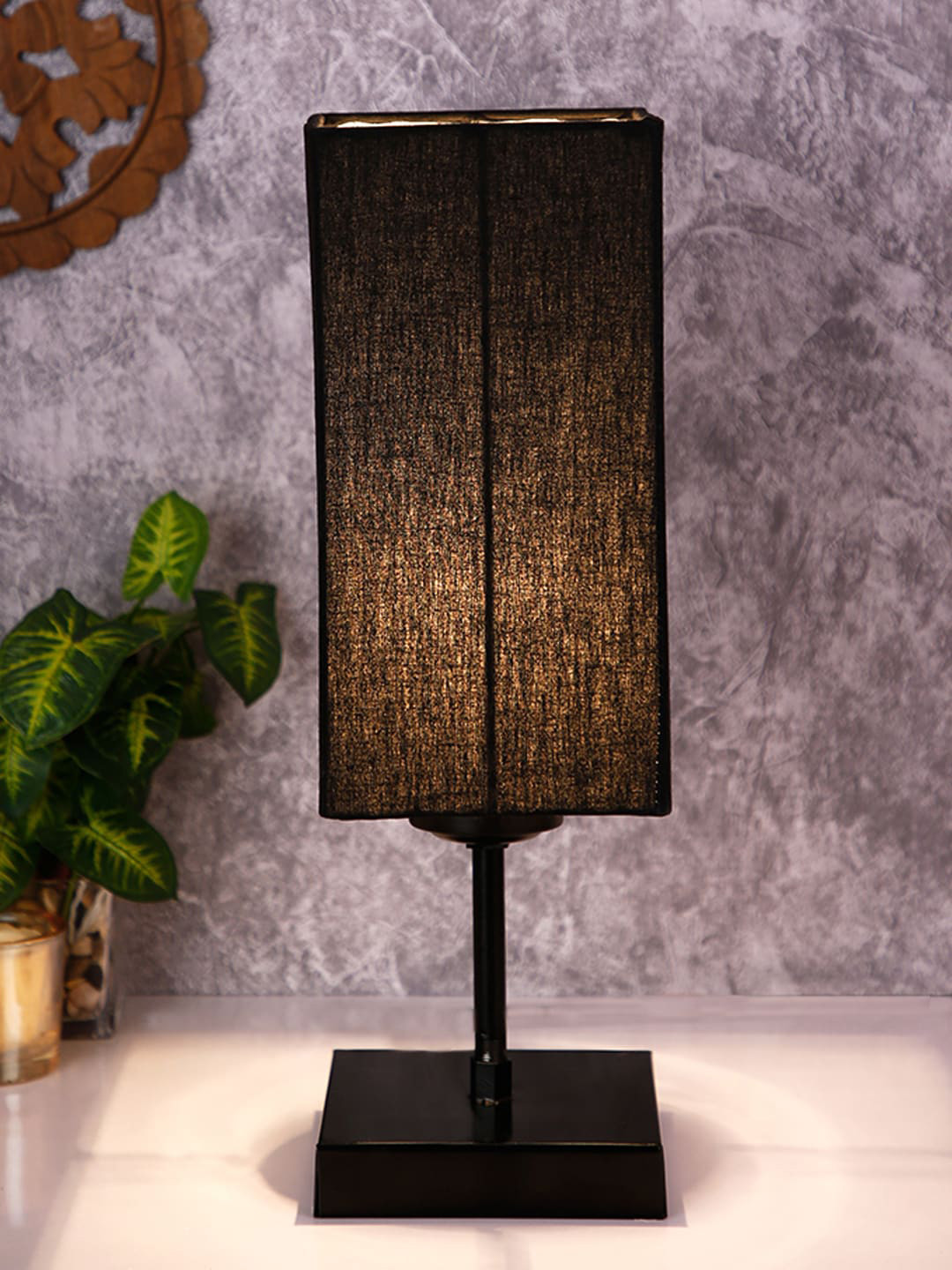 Devansh Black Solid Contemporary LED Column Table Lamp