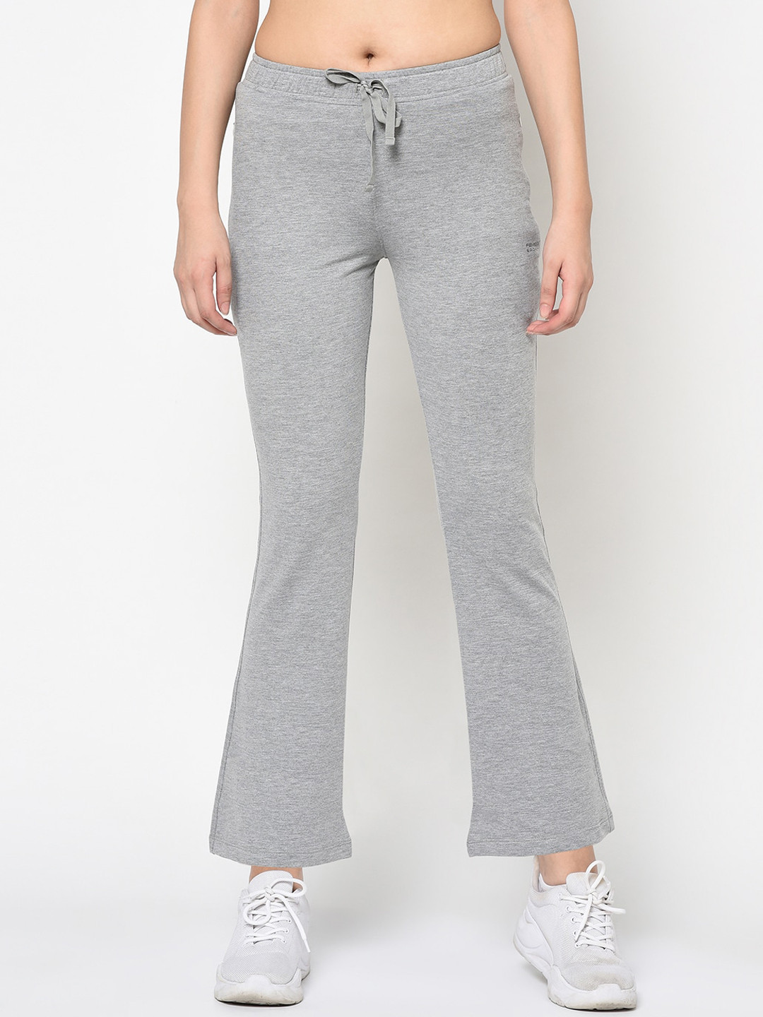 FEMEA Women Grey Solid Bootcut Track Pants