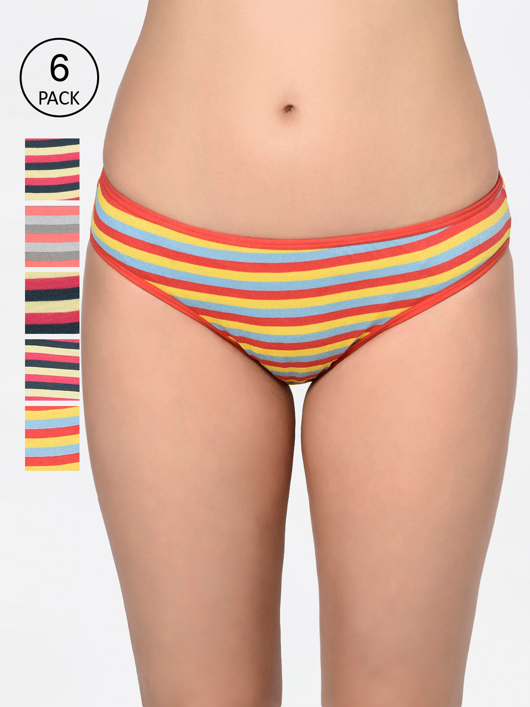 Bodycare Women Pack Of 6 Assorted Bikini Briefs 9460