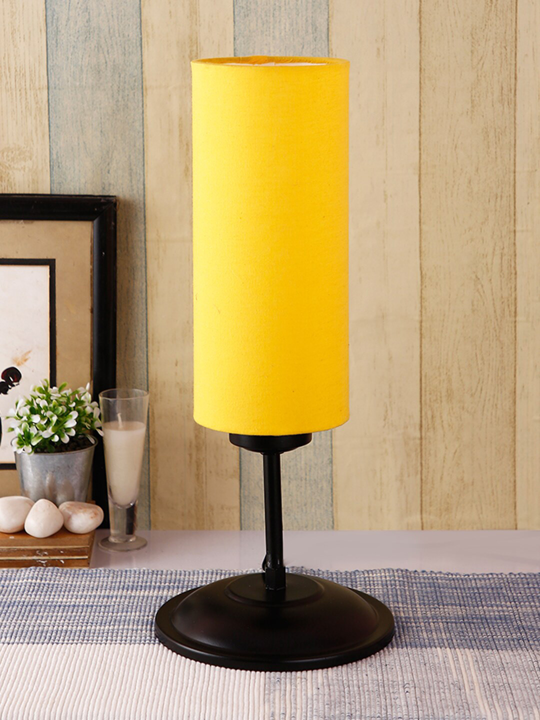 Devansh Yellow Solid Traditional Buffet Table Lamp