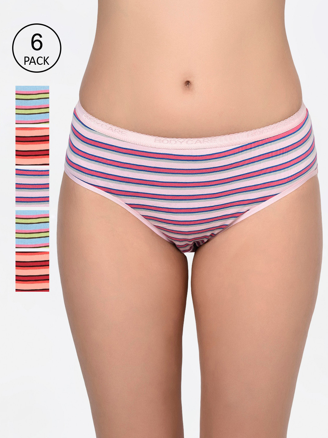 Bodycare Women Pack Of 6 Assorted Hipster Briefs 9299