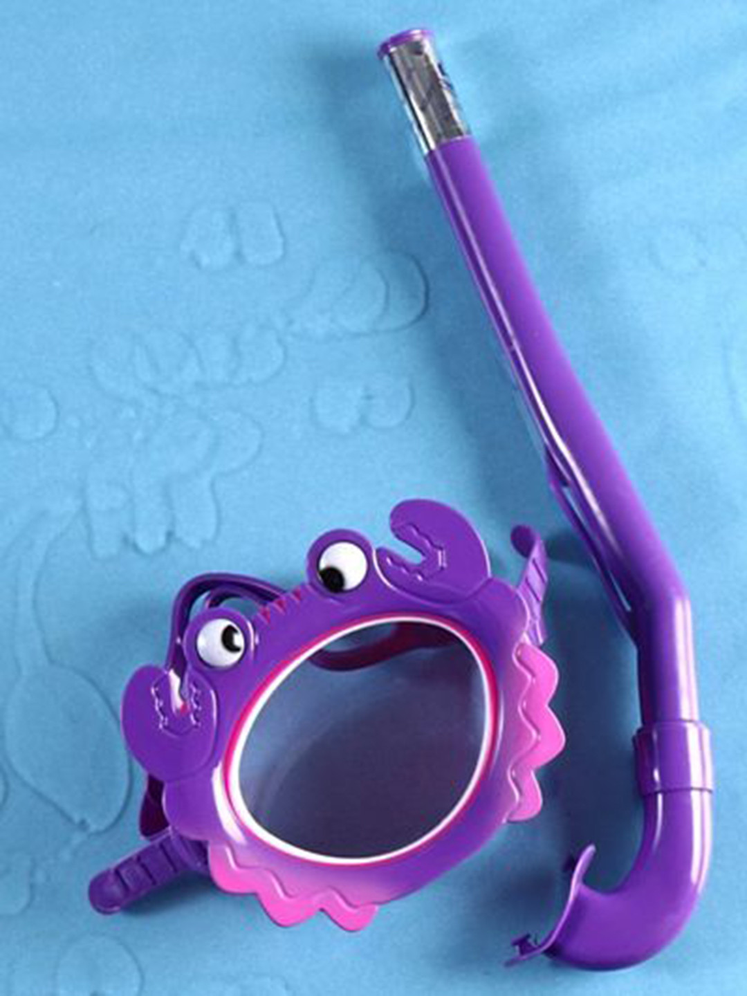 Yellow Bee Unisex Kids Purple & Pink Crab Design Mask & Snorkel Set