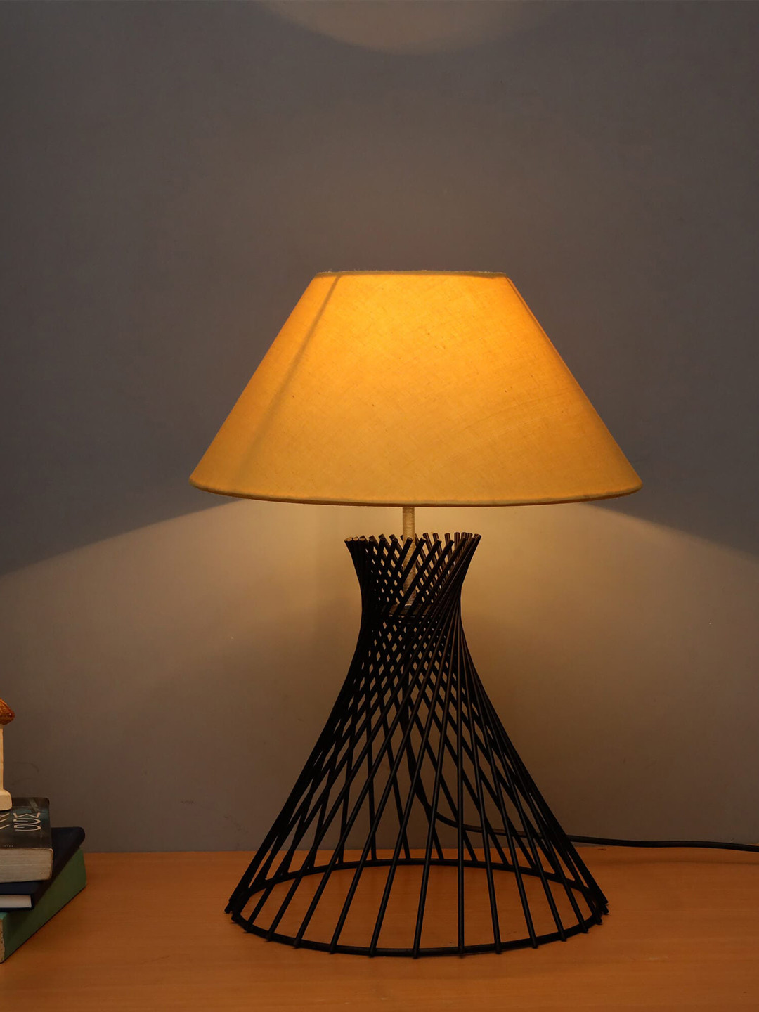 Homesake Yellow Solid Spiral Wire Table Lamp