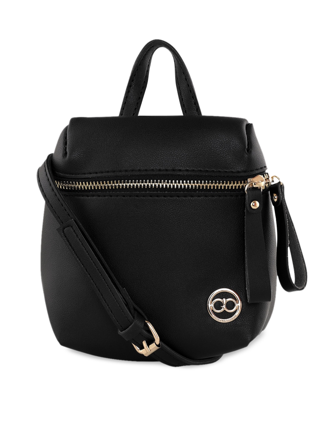 GIO COLLECTION Black Solid Handheld Bag