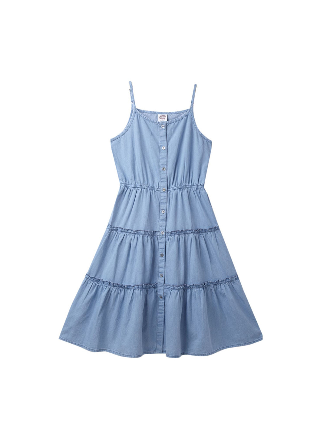 Cub McPaws Girls Blue Solid A-Line Dress