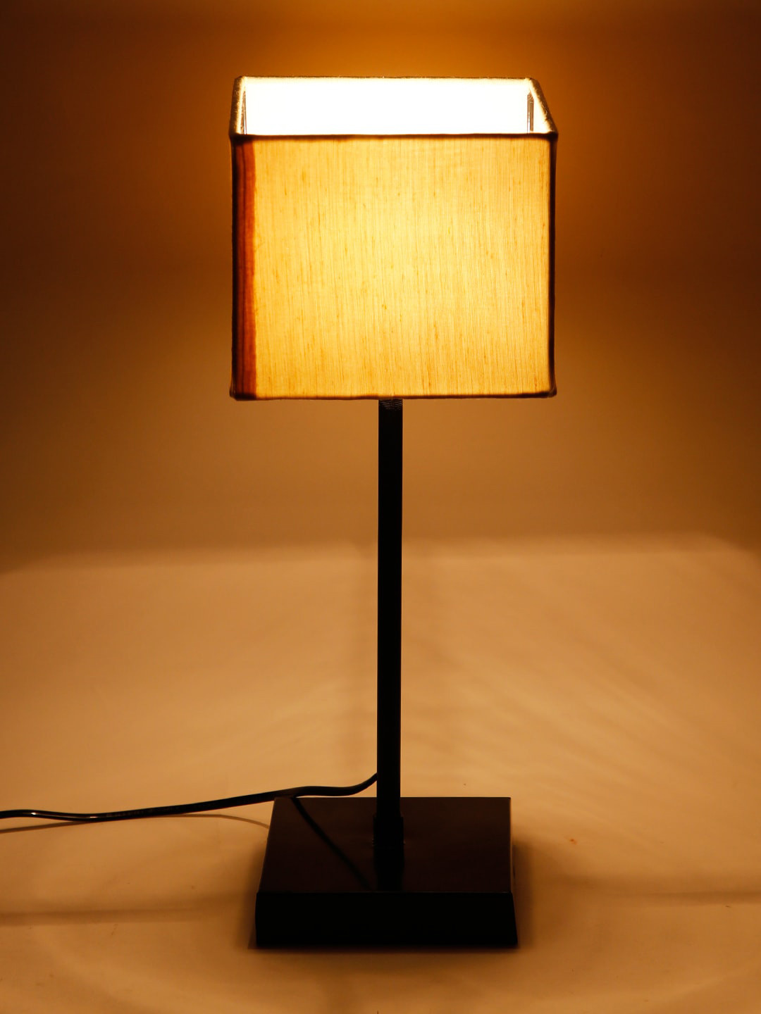 Devansh Cream-Coloured & Black Solid Contemporary Handcrafted Buffet Table Lamp
