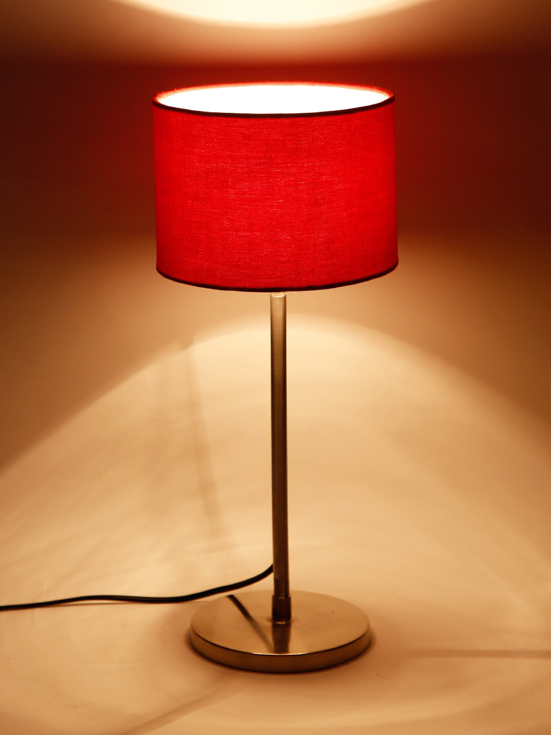 Devansh Red Solid Traditional Buffet Table Lamp