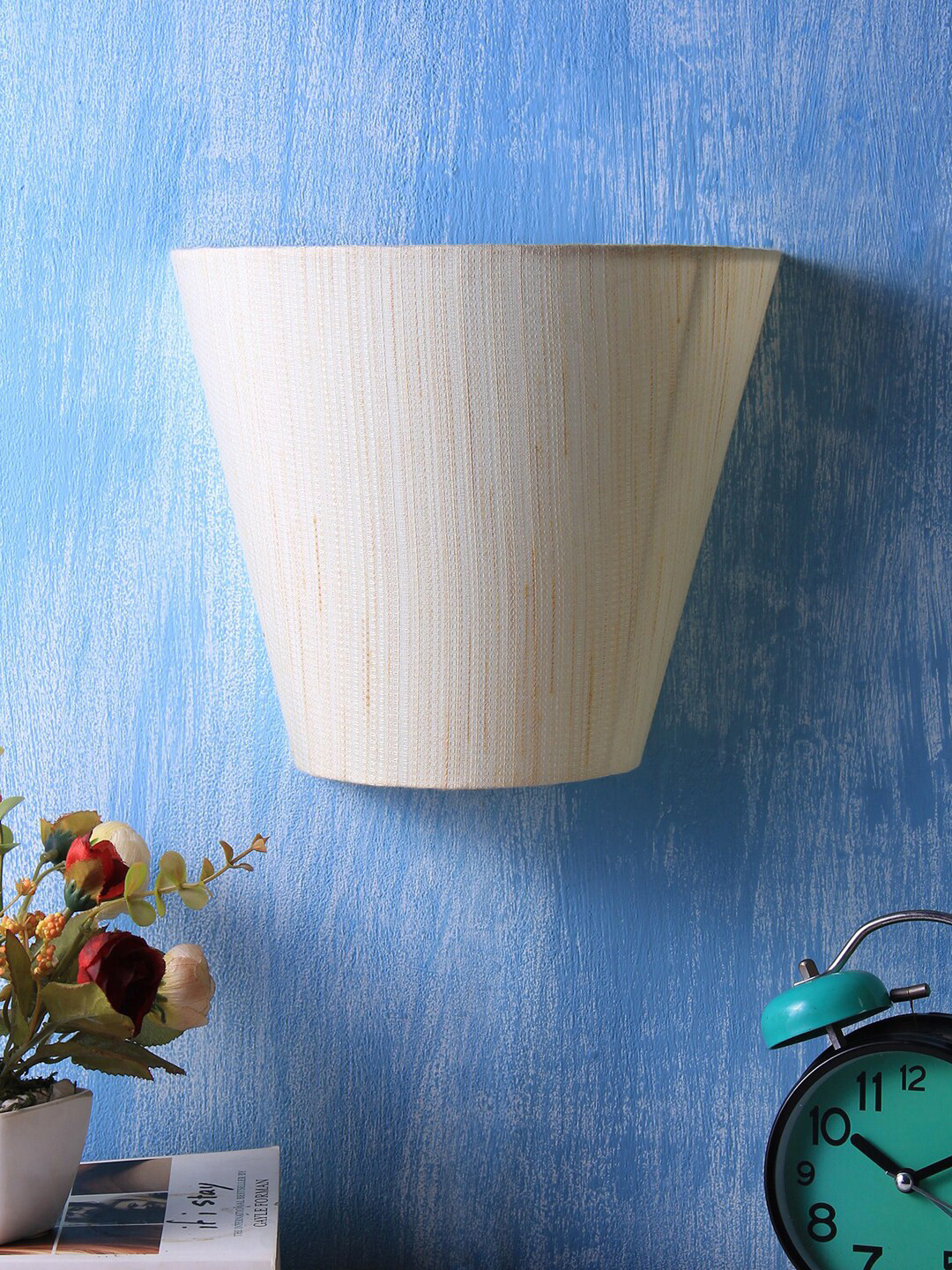 Devansh Cream-Coloured Solid Contemporary Flush Mount Wall Lamp