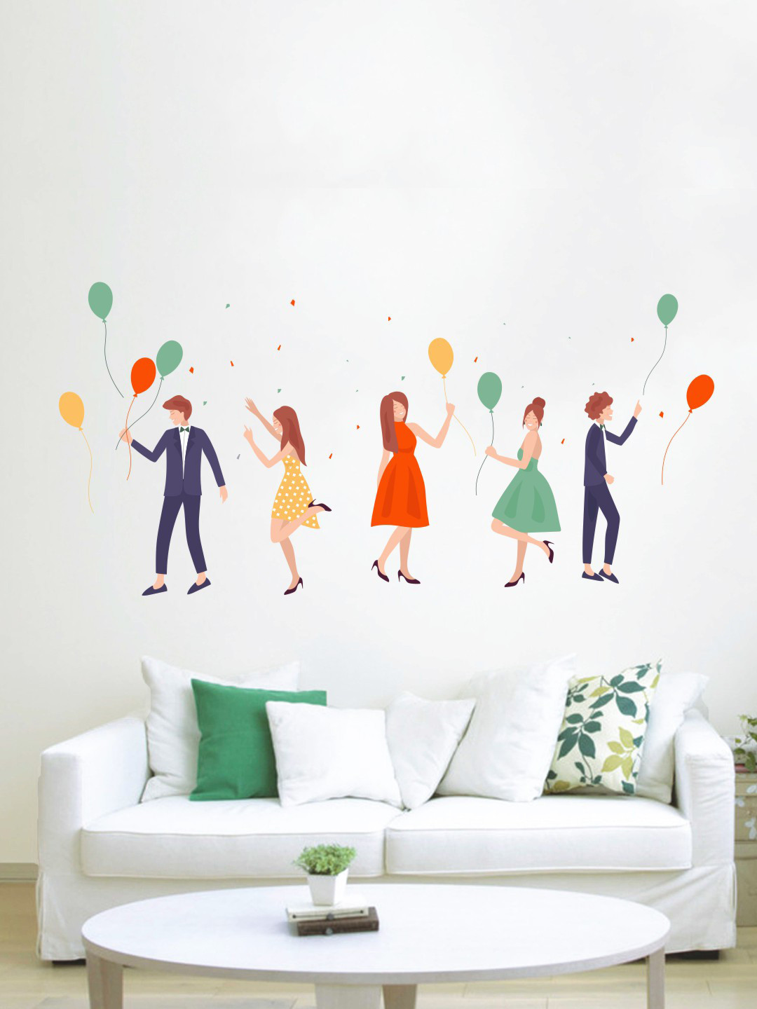 rawpockets Navy Blue & Red Party Mode Wall Sticker