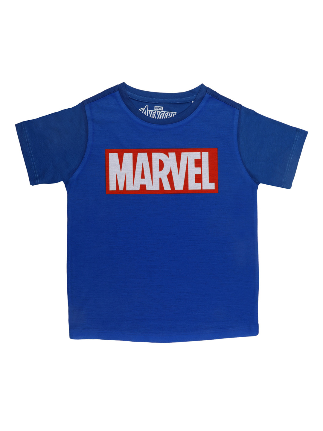 Marvel Avengers Boys Blue Printed Round Neck T-shirt