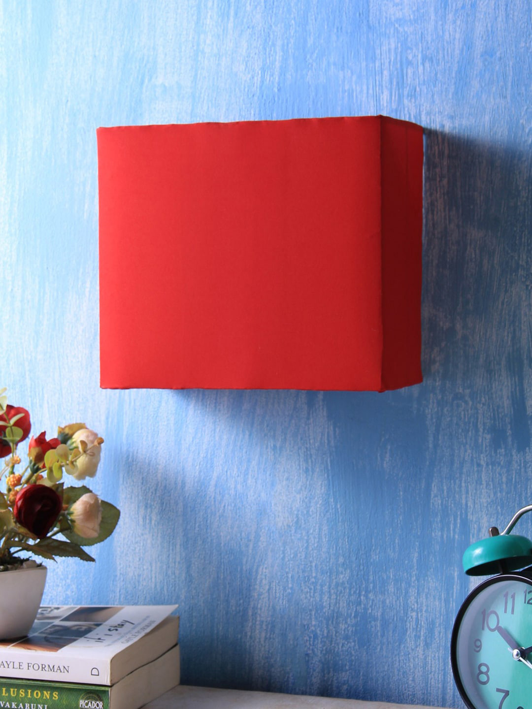 Devansh Red Solid Contemporary Flush Mount Wall Lamp