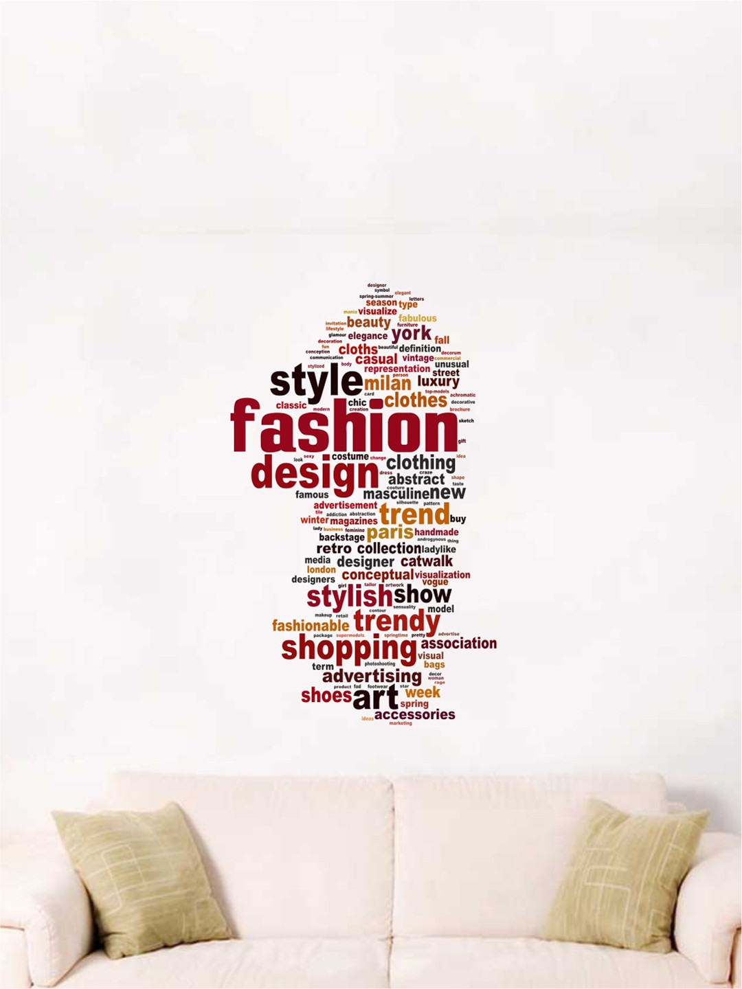 rawpockets White & Maroon Fashion Statement Quotes Wall Stickers