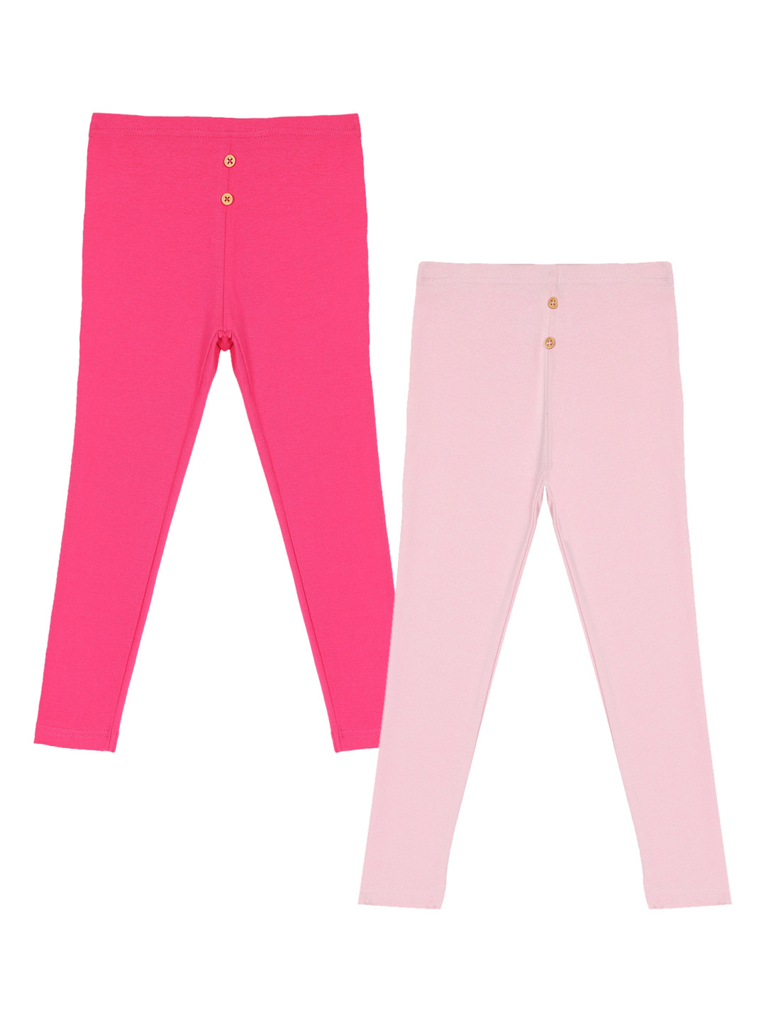 Bodycare First Girls Pack Of 2 Solid Slim-Fit Track Pants