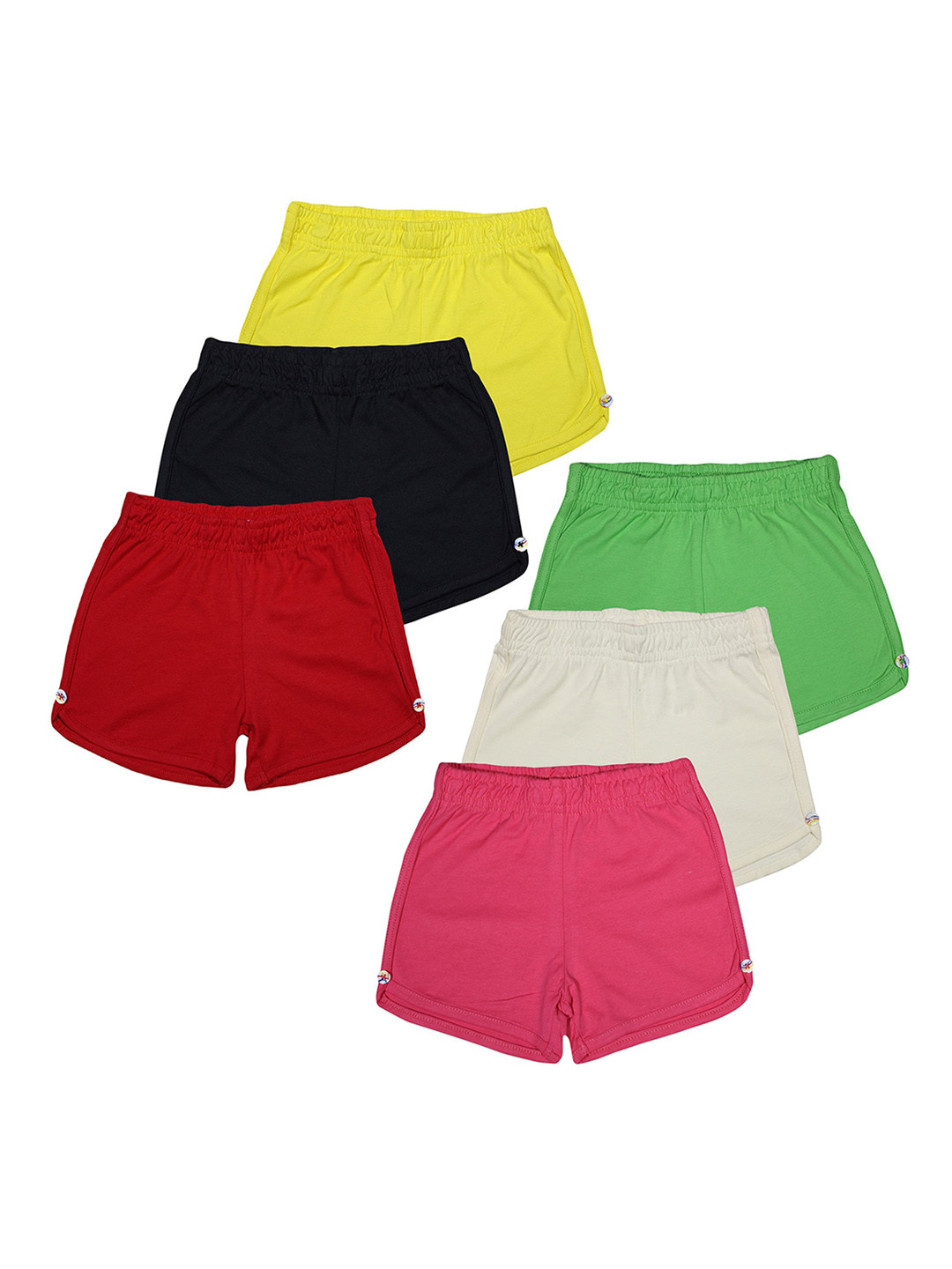 Luke & Lilly Girls Pack Of 6 Solid Regular Fit Shorts