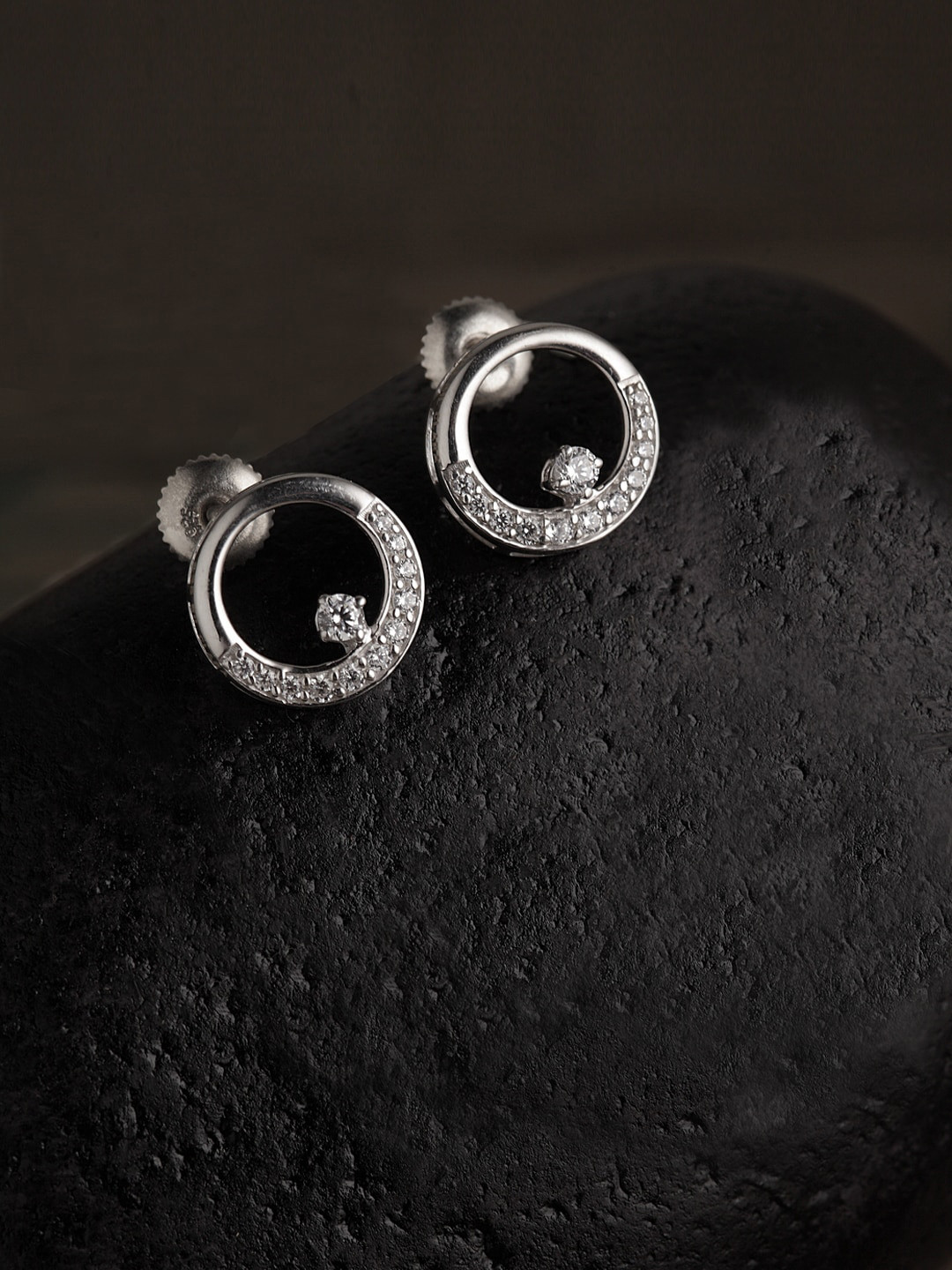 Clara 92.5 Pure Sterling Silver Swiss Zirconia Circular Studs