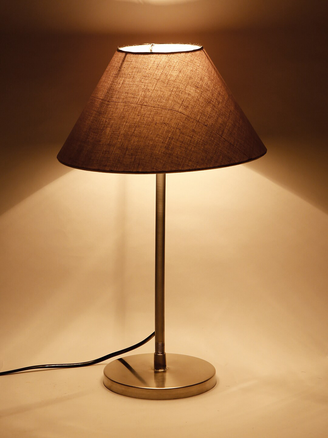 Devansh Grey Solid Traditional Table Lamp with Shade