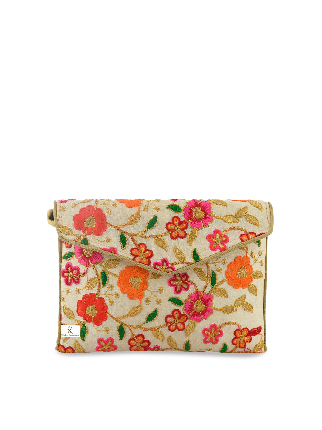 Kuber Industries Beige & Maroon Envelope Clutches