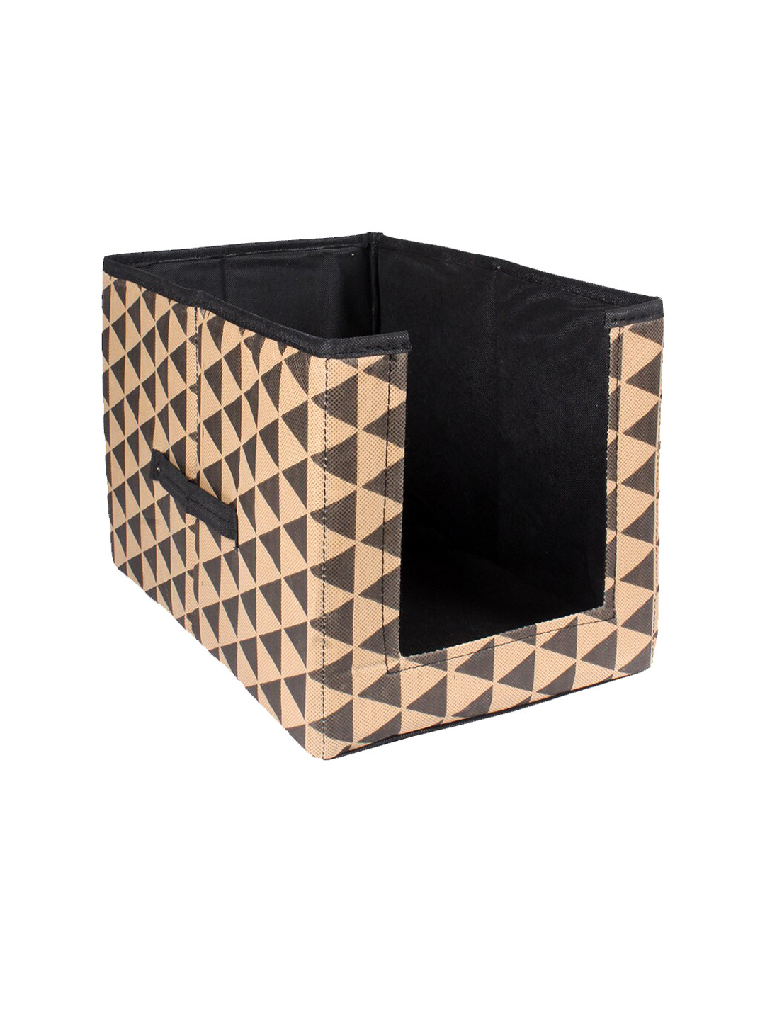 prettykrafts Beige & Brown Geometric Printed Shirt Stacker Closet Organizer