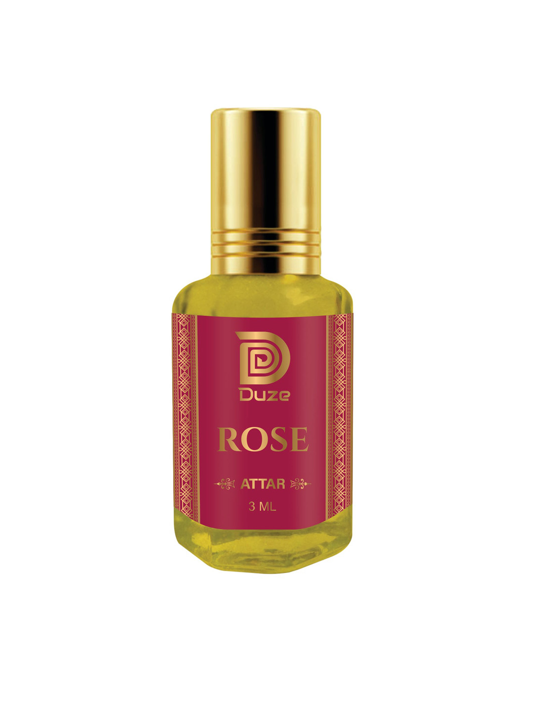 Duze Natural Rose Attar Alcohol Free Unique And Long Lasting With Roller 3 ml
