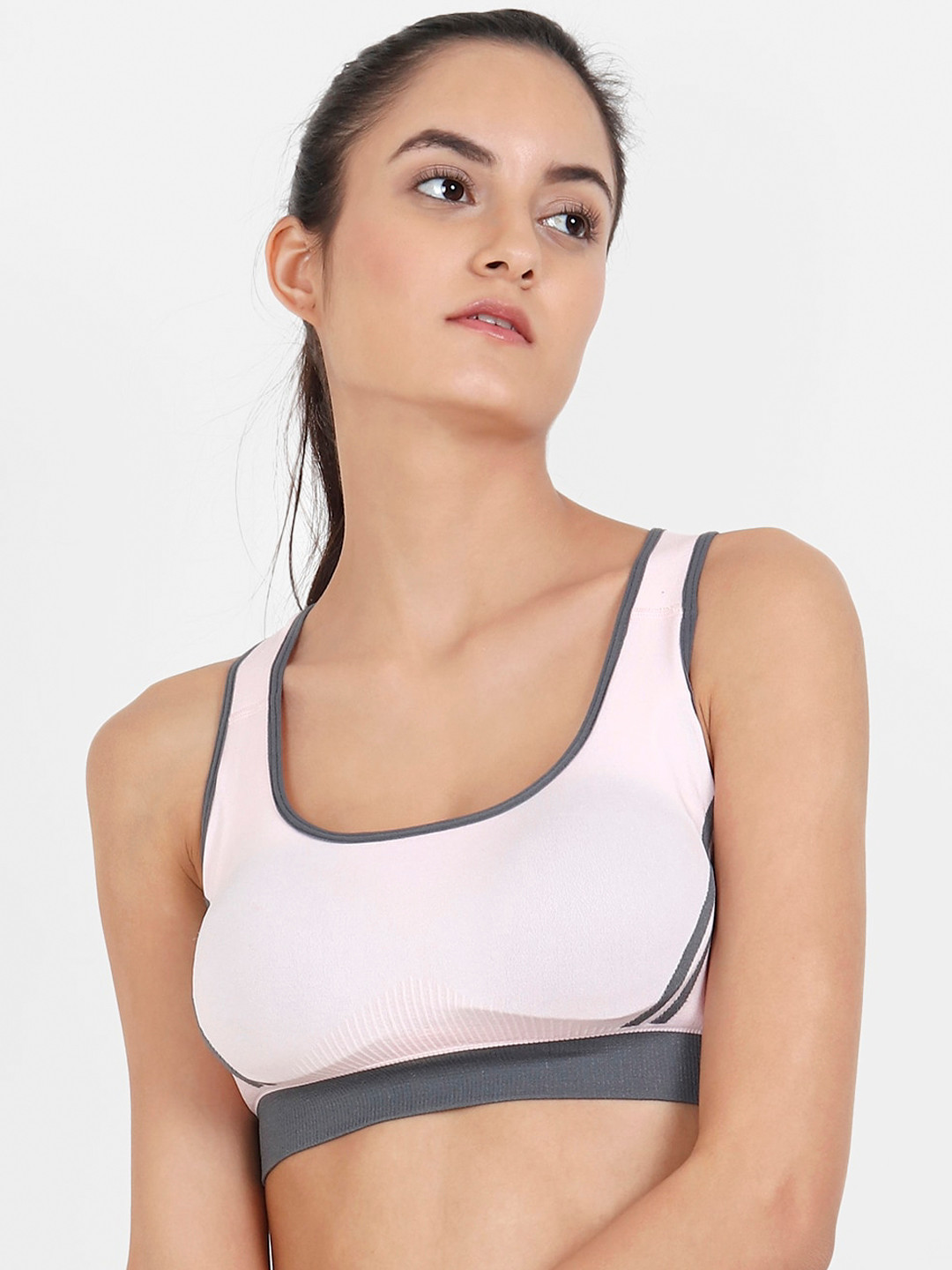 Lebami Pink Solid Non-Wired Removable Padding Workout Bra 3601 Pinkk_30C