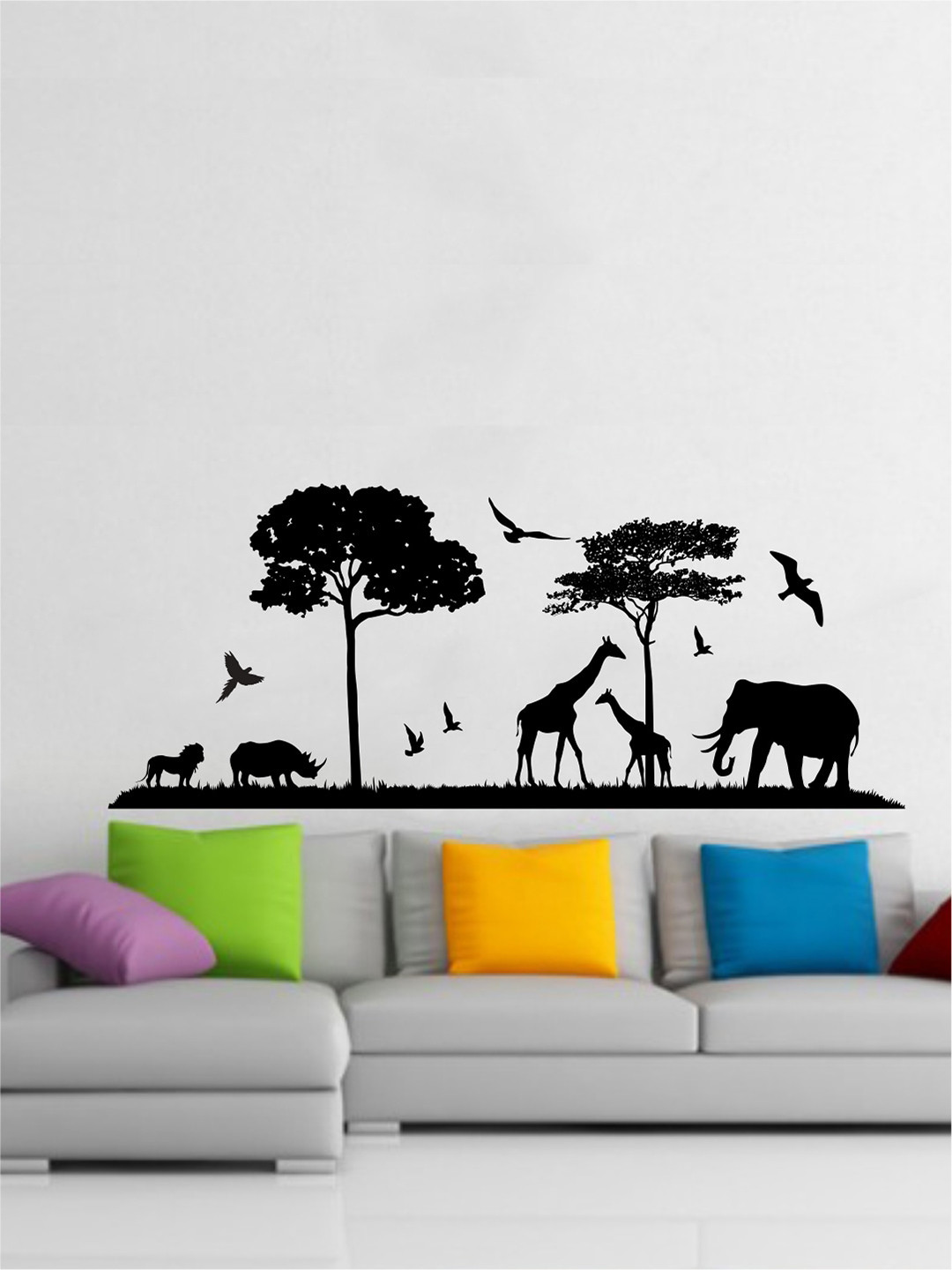 rawpockets Black Wild Animals-silhoutte PVC Wall Stickers