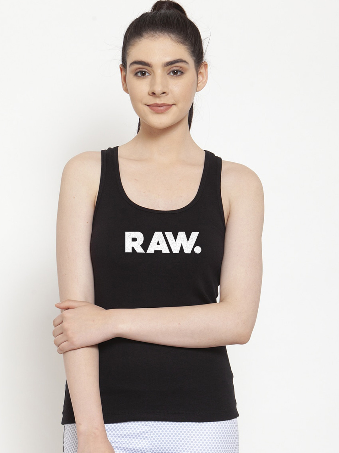 Friskers Black & White Print Tank Top