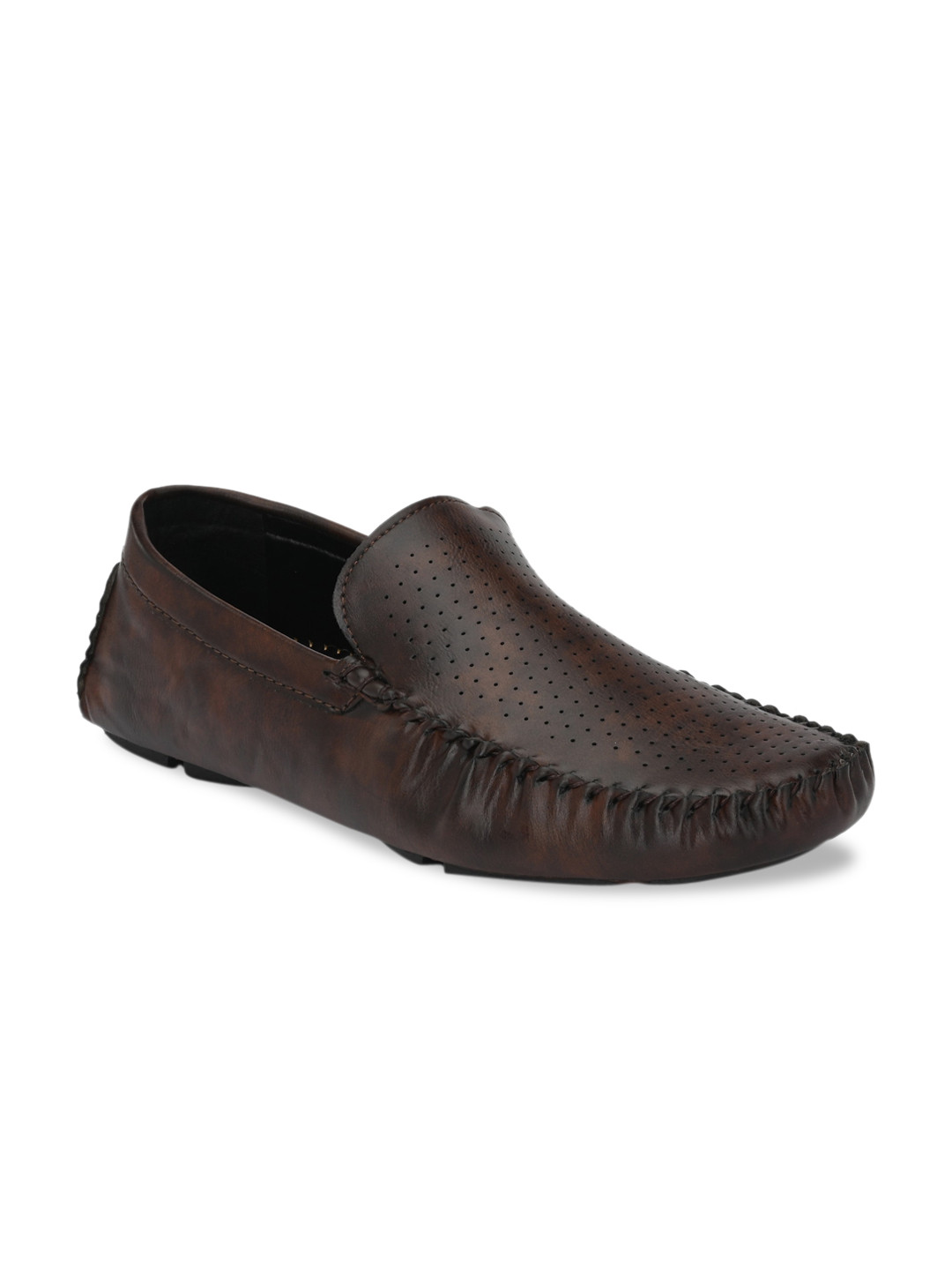 Azzaro Black Men Brown Lightweight Loafers