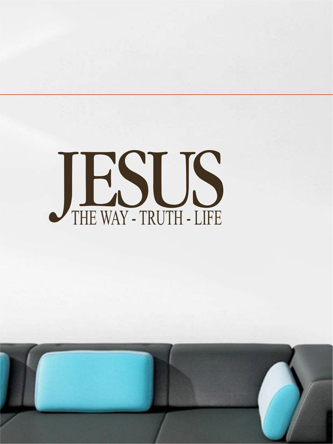 rawpockets Brown Jesus-The Way, Truth, Life PVC Wall Stickers