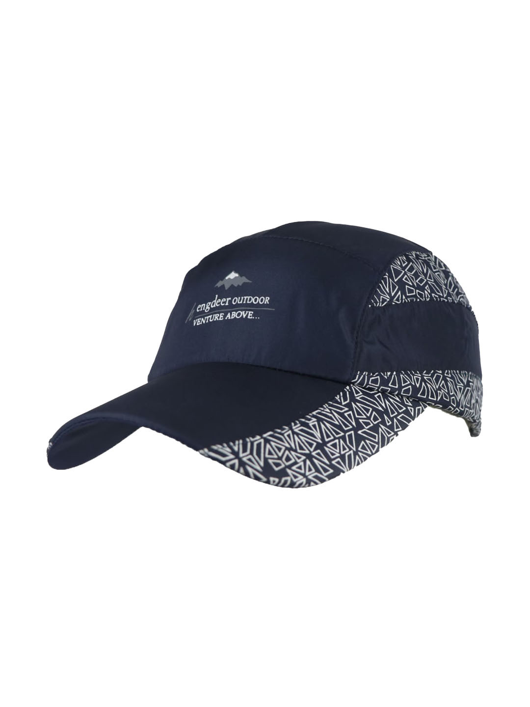 iSWEVEN Unisex Blue & White Printed Baseball Cap