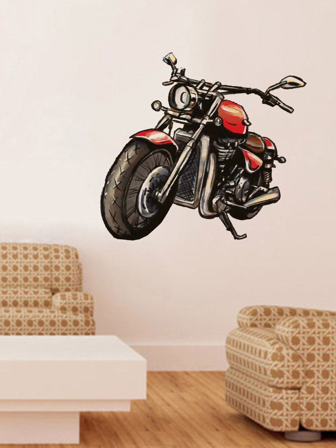 rawpockets Black & Red Motor Bike Wall Sticker