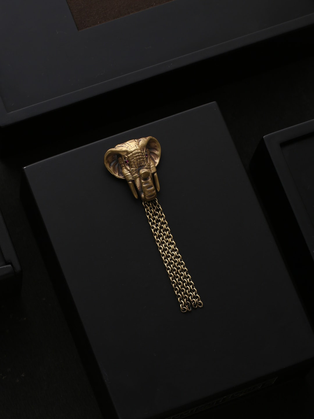 COSA NOSTRAA Men Antique Gold-Toned Majesty Brooch