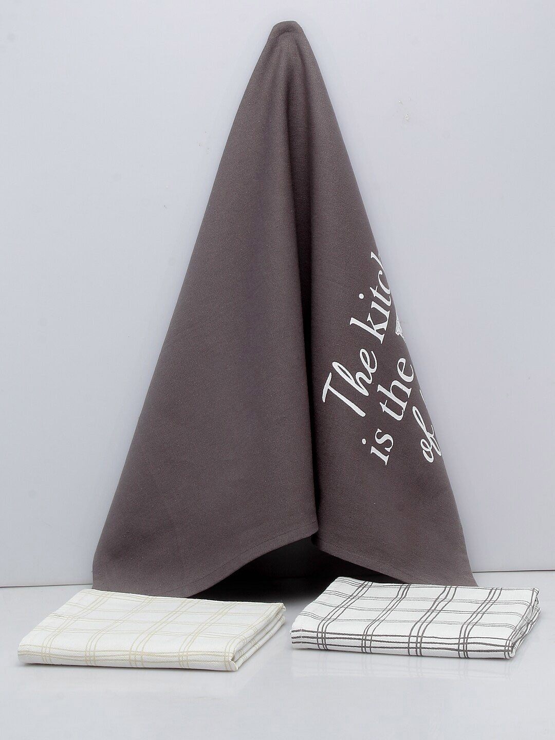 BLANC9 Set Of 3 Printed Cotton Kitchen Towels