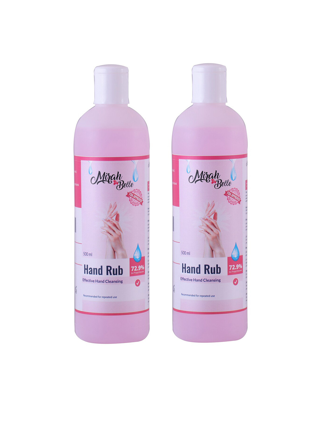 Mirah Belle Pack of 2 Hand Rub Sanitizer Gel 500 ml each
