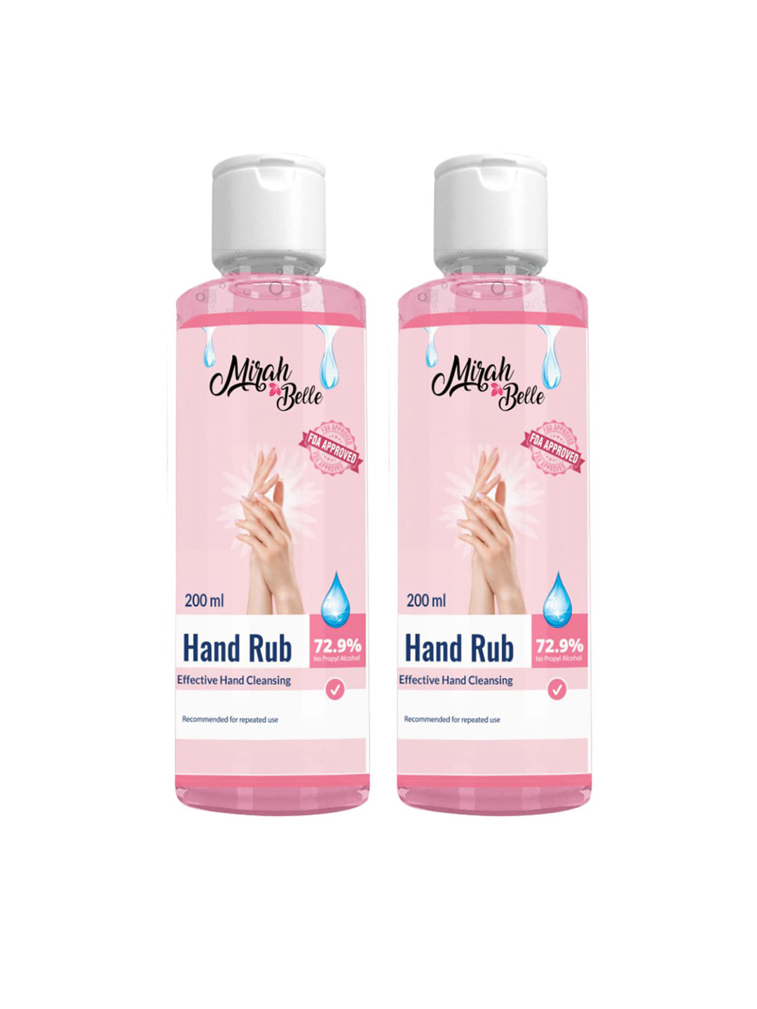 Mirah Belle Hand Rub Sanitizer Gel - (Pack of 2 - 200 ml)