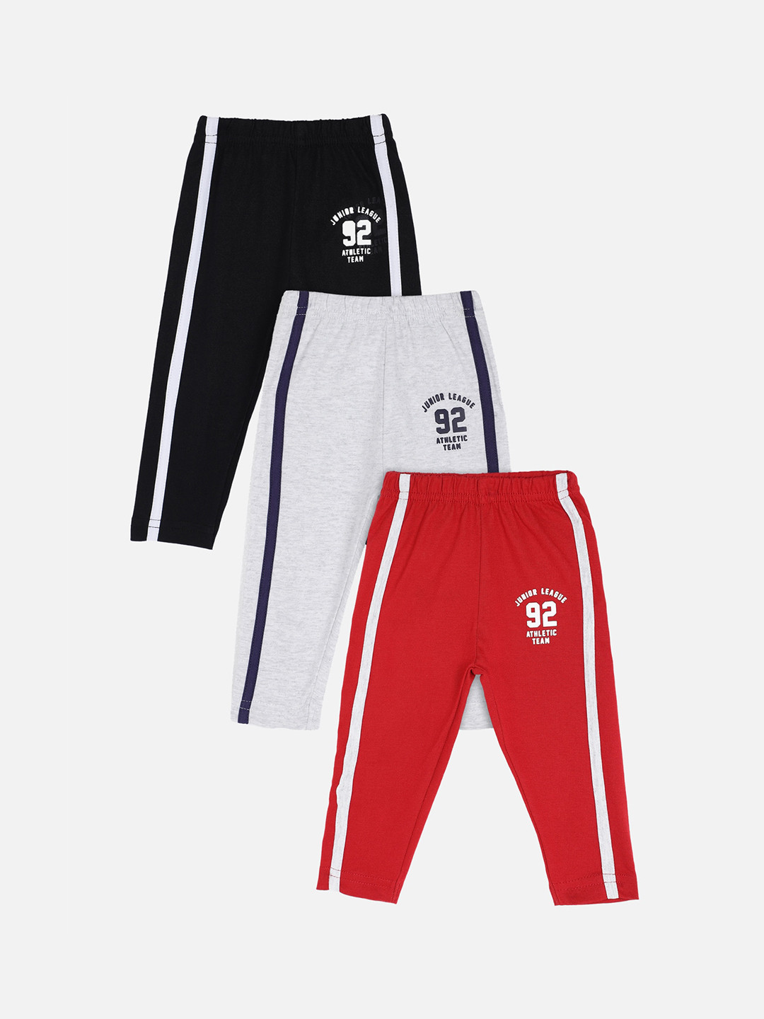 Bodycare First Infant Boys Pack Of 3 Solid Slim-Fit Track Pants