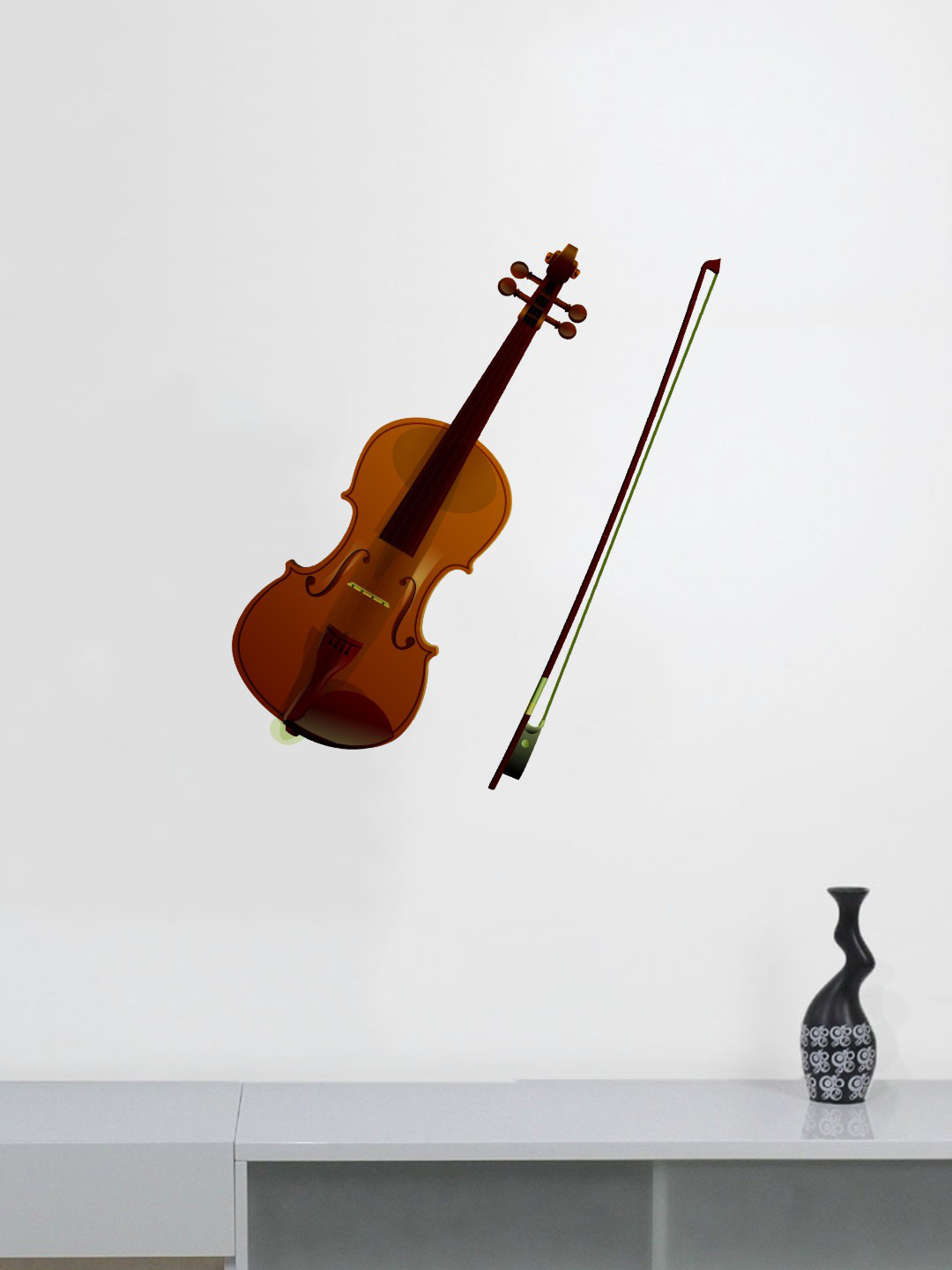 rawpockets Brown PVC Vinyl Violin Wall Sticker