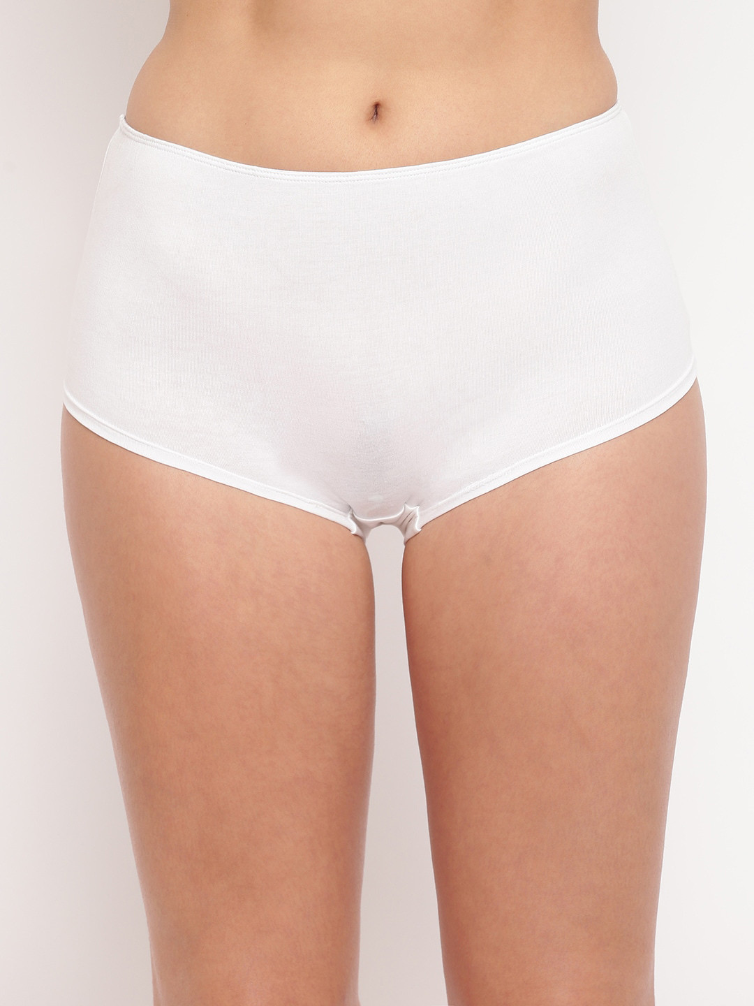 BASIICS by La Intimo Women White Solid Boyshorts BCPBS11WE0