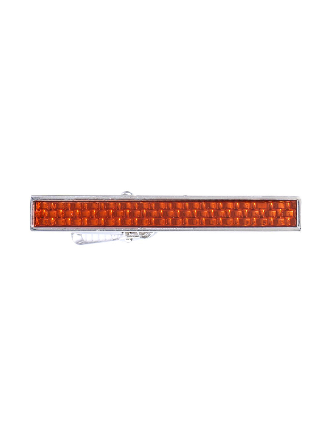 Alvaro Castagnino Men Silver-Toned & Red Textured Tie Pin