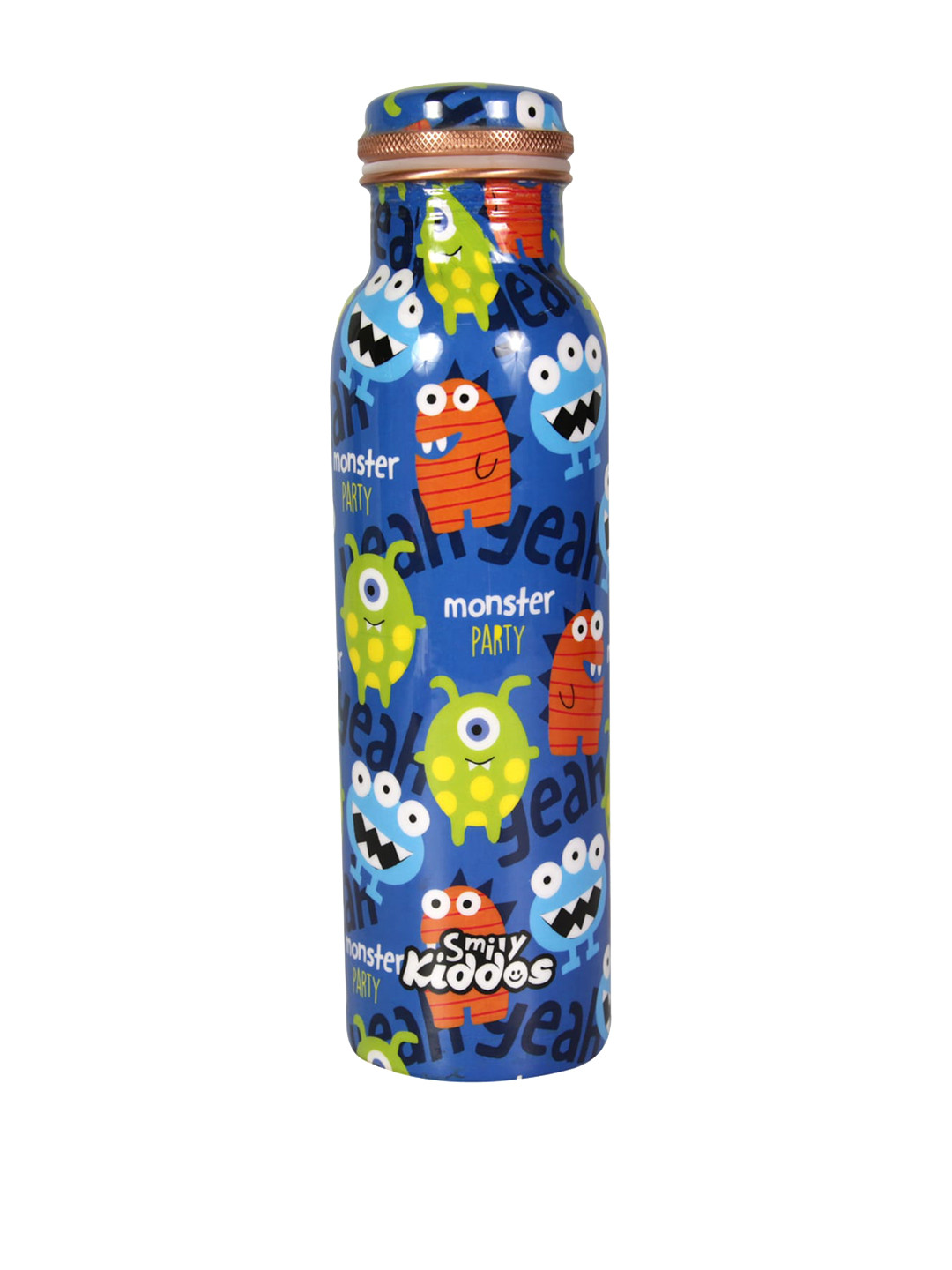 Smily Kiddos Blue Conversational Copper Spill Proof Water Bottle - 750ml
