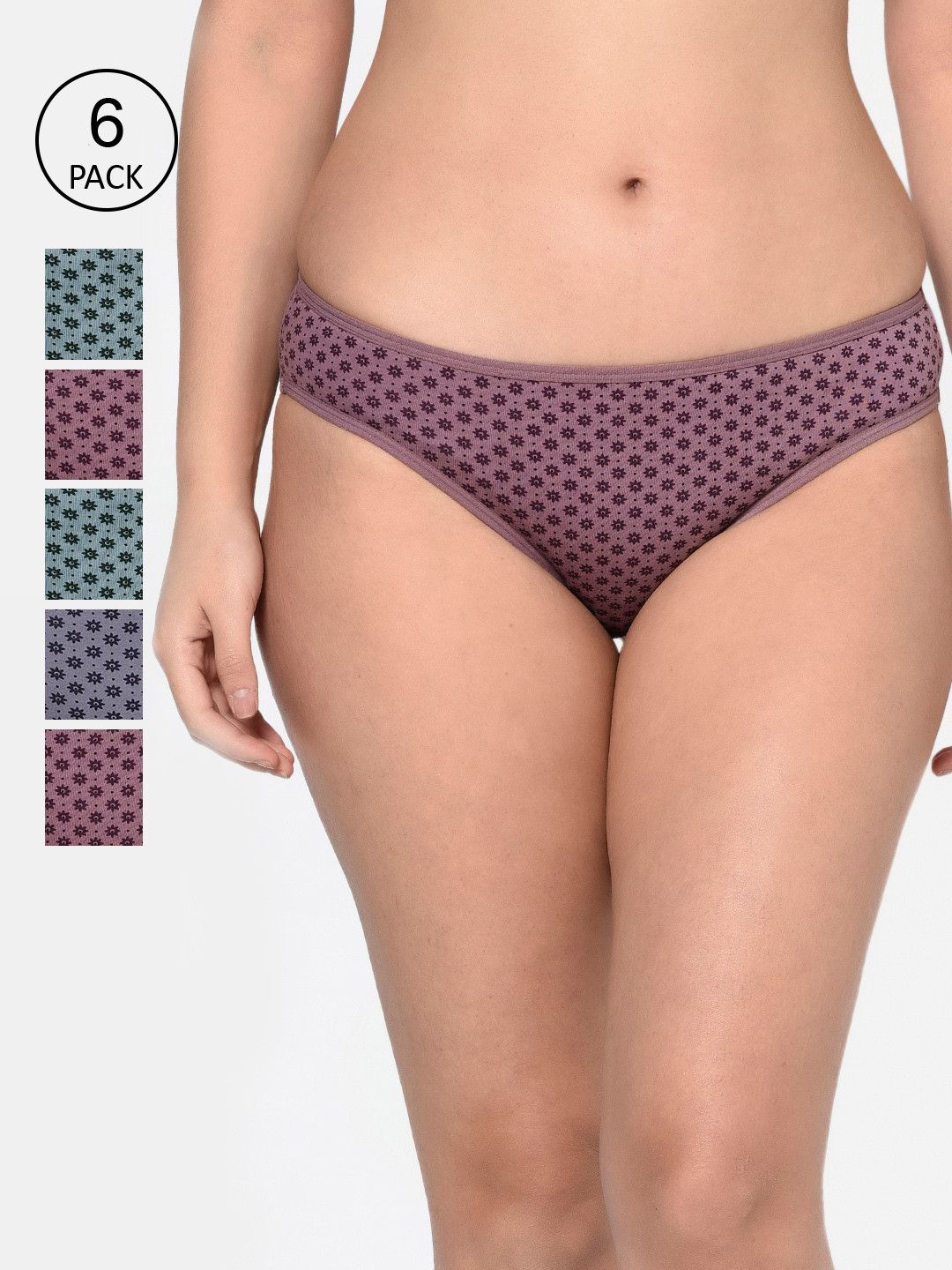 Bodycare Women Pack Of 6 Assorted Hipster Briefs-8555B